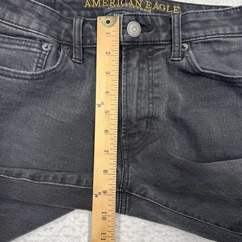 American Eagle Jeans Black‎ Denim Slim Skinny Extreme Flex 4 Grunge Men's 30x34